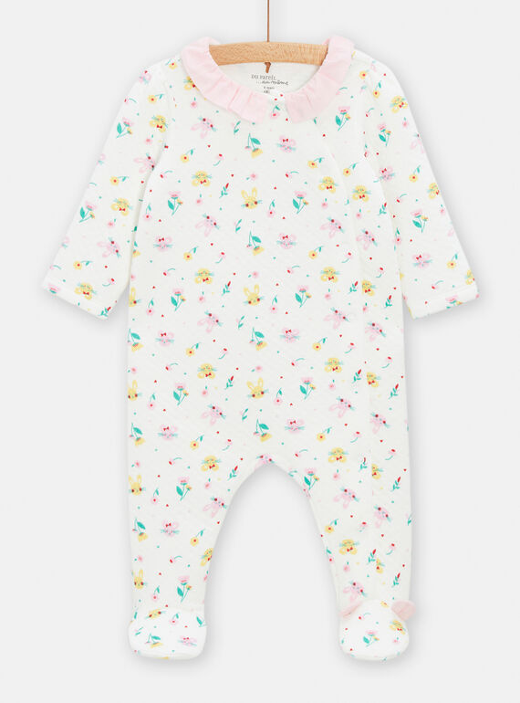 Babygro cru com estampado de coelhos bebé menina TEFIGRESOU / 24SH1343GRE001