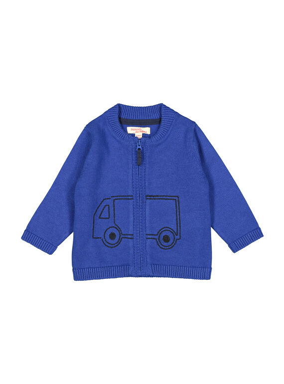 Casaco com zip azul em malha bebé menino FUJOGIL3 / 19SG1033GIL703