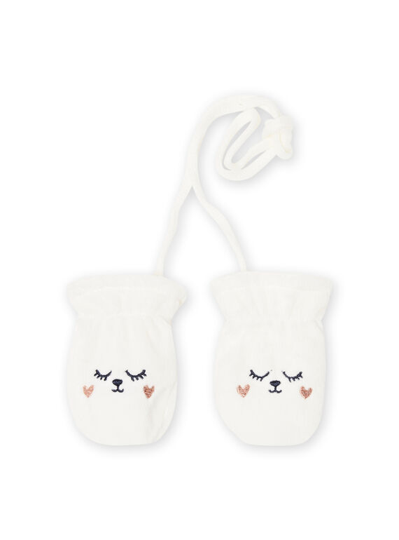 Luvas cru com padrão de gato soft boa bebé menina MYIPLAGAN1 / 21WI0962GAN001