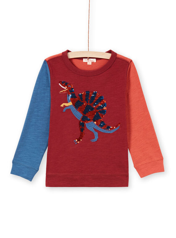 T-shirt vermelho e azul-marinho menino MOPATEE3 / 21W902H1TML719