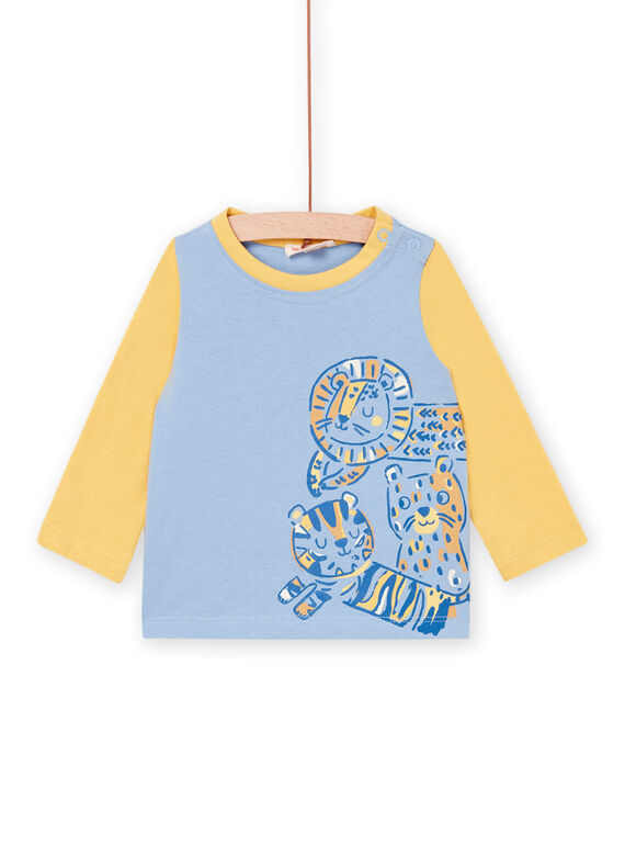 T-shirt bicolor com padrão de animais PUCITEE1 / 22WG10M3TMLC206