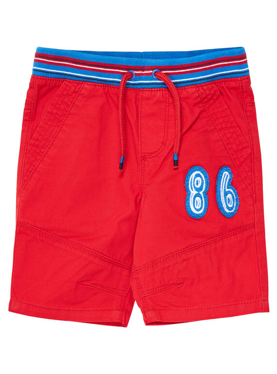 Bermudas elásticas vermelho menino com cinto às riscas JOGRABER1 / 20S902E1BERF505