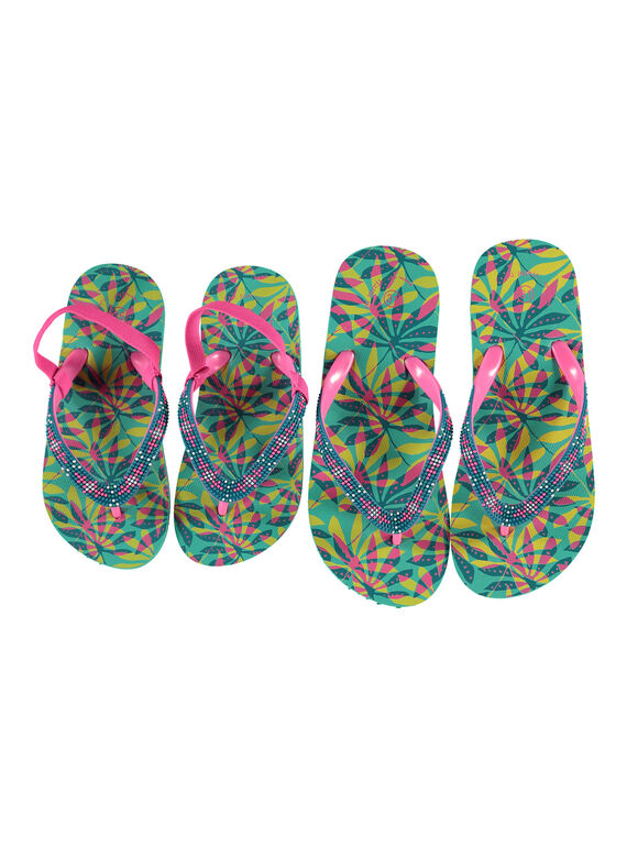 Chinelos com estampado folhas menina FFTONGFEU / 19SK35G1D01202