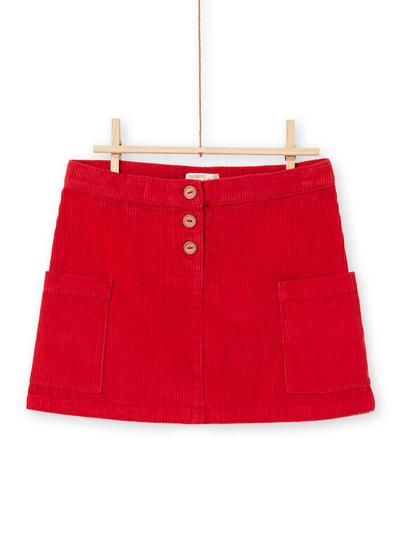 Saia vermelho canelada menina MACOMJUP1 / 21W901L2JUP408