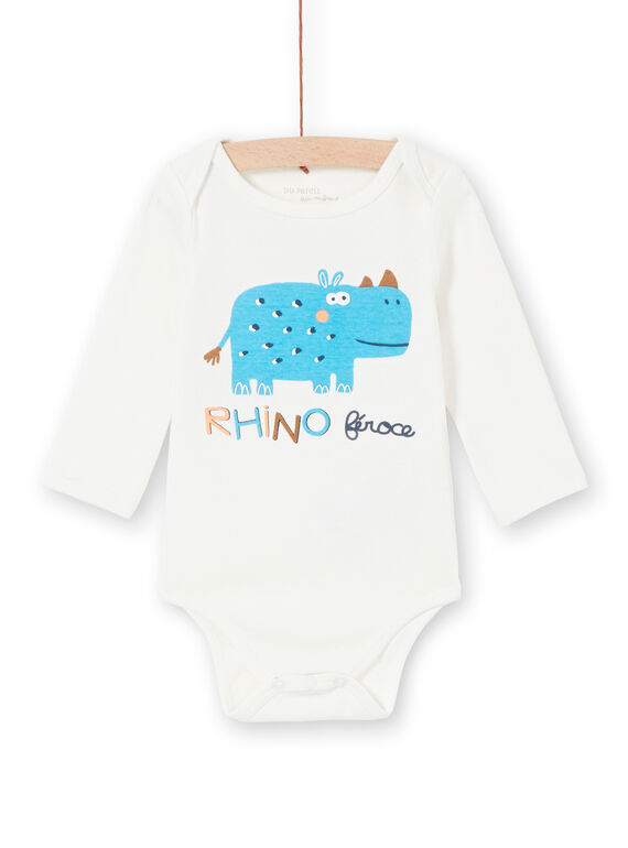 Body recém-nascido menino com mangas compridas padrão rinoceronte LEGABODRINO / 21SH142CBDL001