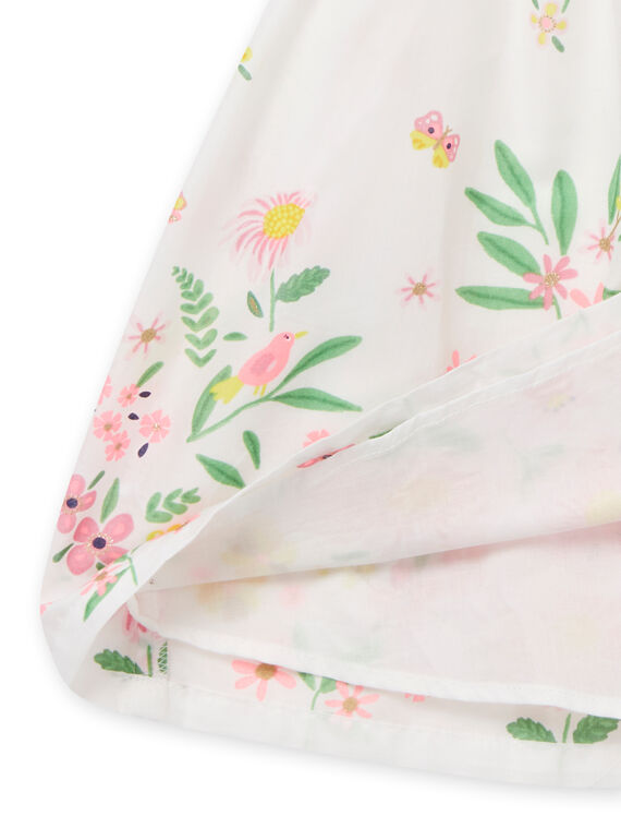 Vestido cru com estampado florido menina NASOROB4 / 22S901Q1ROB001