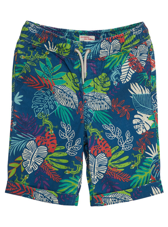 Bermudas elásticas menino turquesa estampado selva tropical JOSAUBER2 / 20S902Q3BER707