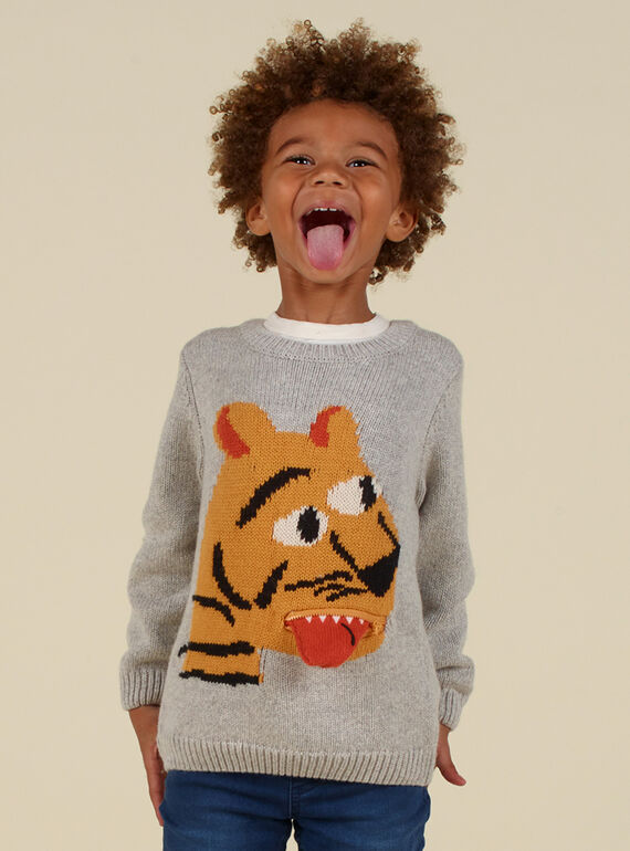 Camisola cinzento com padrão de tigre menino MOHIPUL / 21W902U1PULJ922