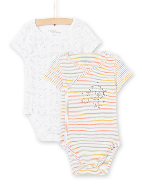 Pack de 2 bodies brancos recém-nascido unissexo LOU2BOD3 / 21SF05I1BOD000