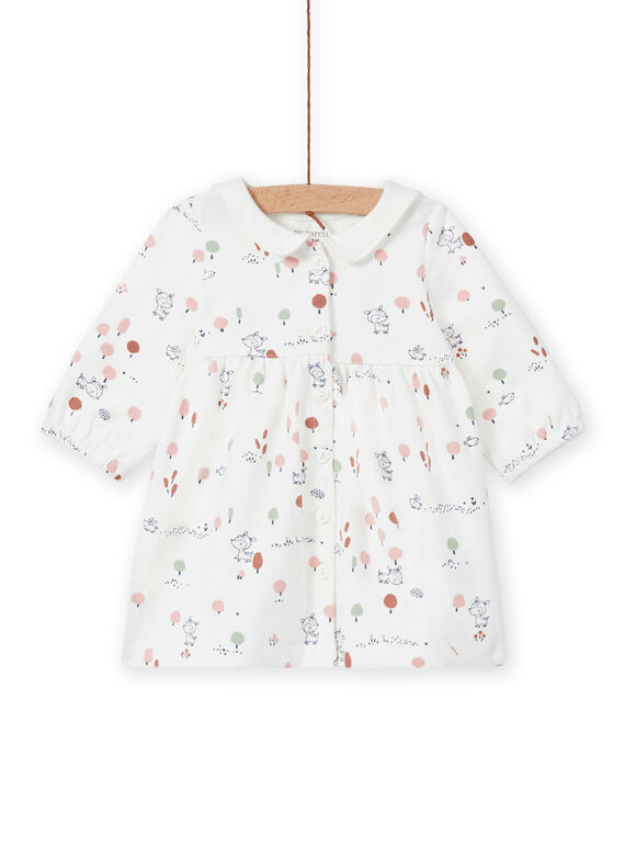 Vestido cru estampado decorativo recém-nascido menina MOU1ROB / 21WF0341ROB001