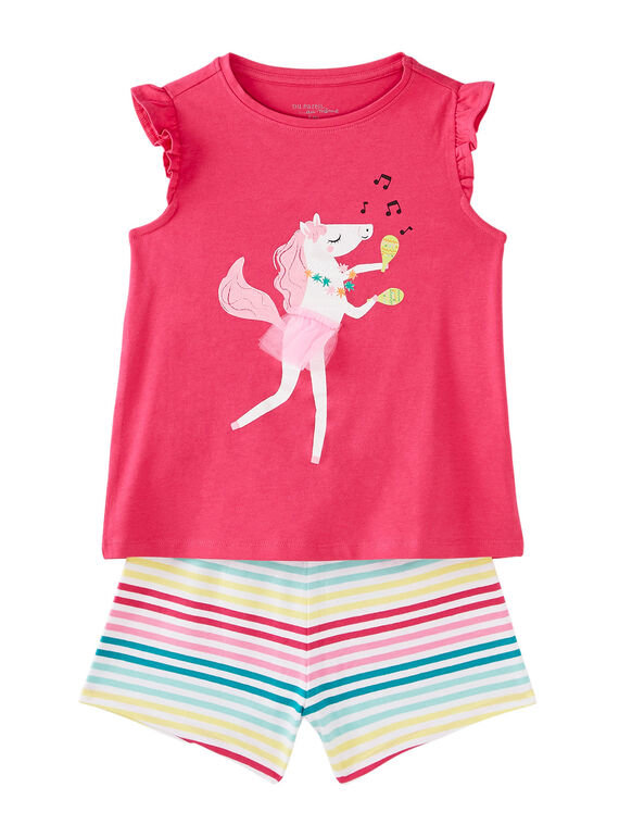 Pijama curto criança menina rosa JEFAPYJ4 / 20SH11U3PYJD323