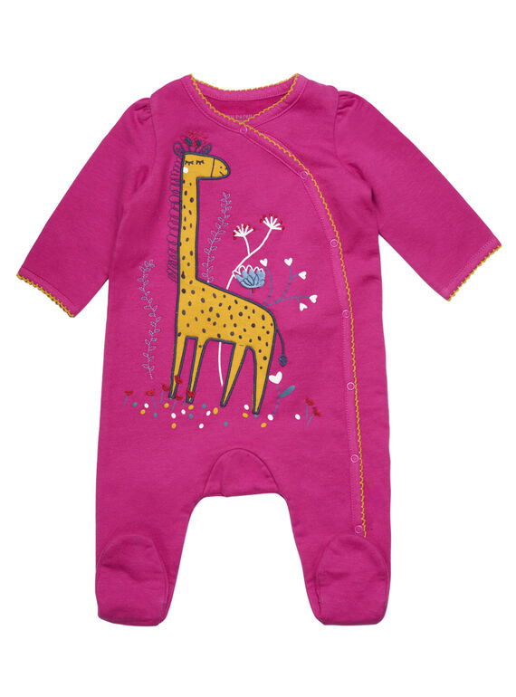 Babygro rosa em moletão menina GEFIGREGIR2 / 19WH13N2GRE304