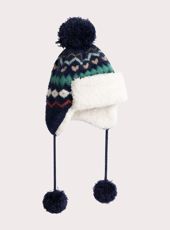 Chapka de malha pompom para menina  VYAJOCHAP1 / 24WI01M1BON070