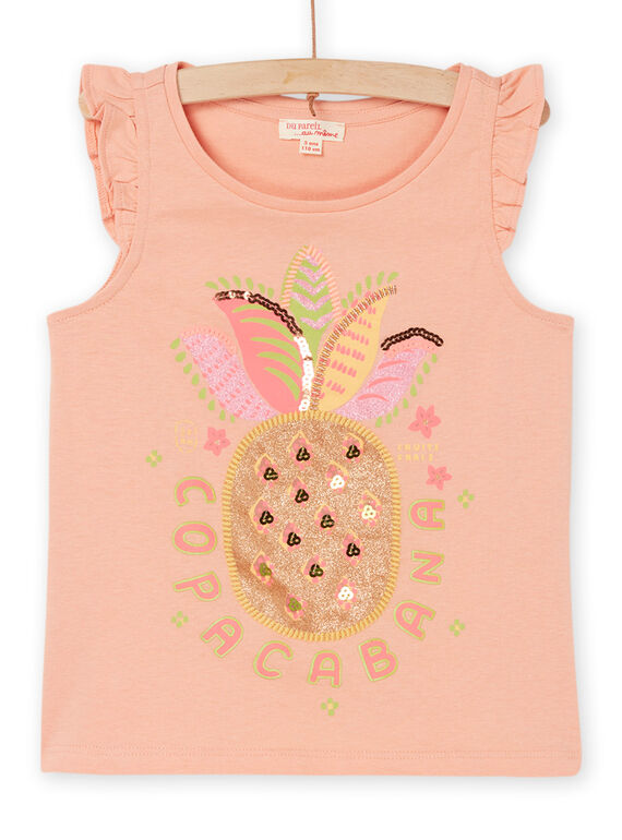 Camisola de alças pêssego com animação ananás RASUMDEB / 23S901Y1DEB413