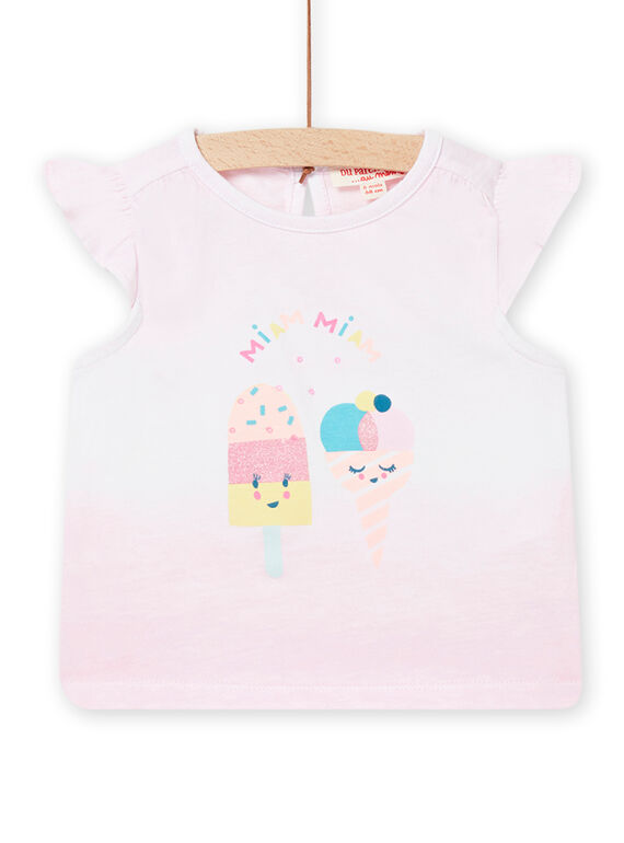 T-shirt rosa bebé menina NIFICDEB / 22SG09U1DEBD303