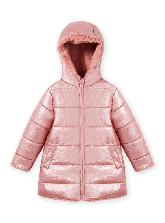 Parca com capuz reversível rosa em pelo sintético menina MACOMPARKA / 21W90164PAR303
