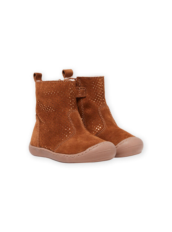Botins forrados camel bebé menina MIBOTTEFLEX / 21XK3782D10804
