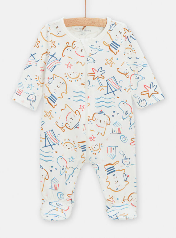 Babygro esbranquiçado com estampado de animais TOU2GRE2 / 24SF05I1GREA001