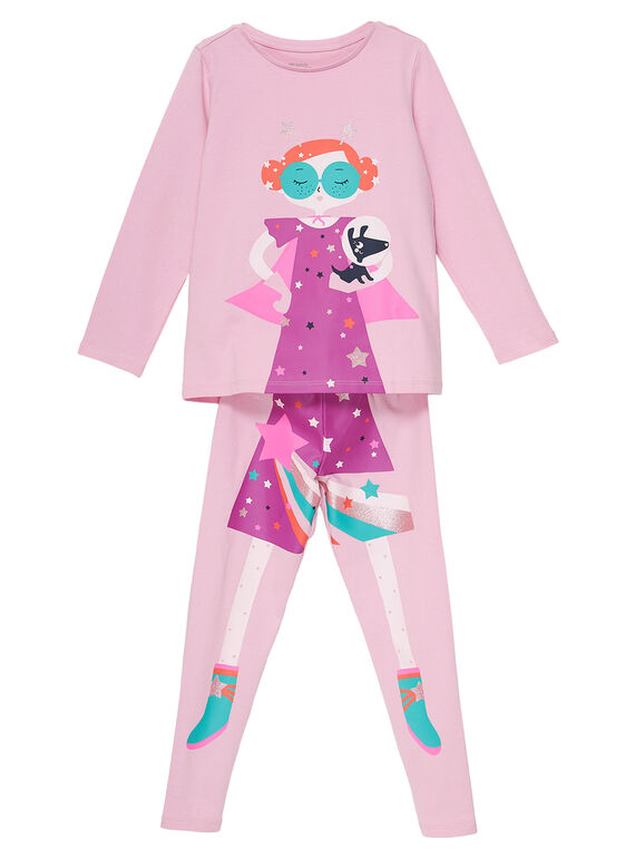 Pijama disfarce rosa criança menina com arrumação JEFAPYJCOS / 20SH11L3PYGD303
