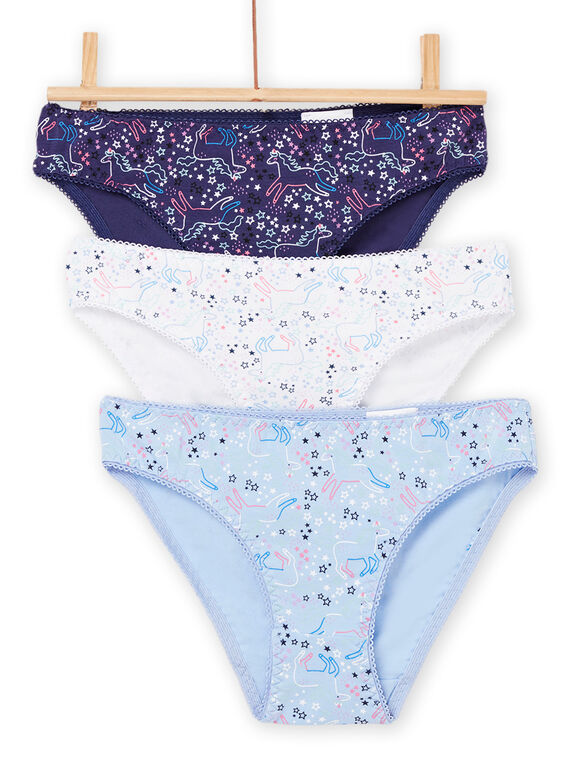 Pack de 3 cuecas com estampado de unicórnios e estrelas REFALOTHEA / 23SH1114D5LC236