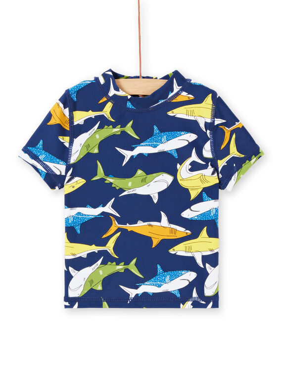 T-shirt anti-UV azul-marinho bebé menino LYUTEEUVEX1 / 21SI10D4TUV070