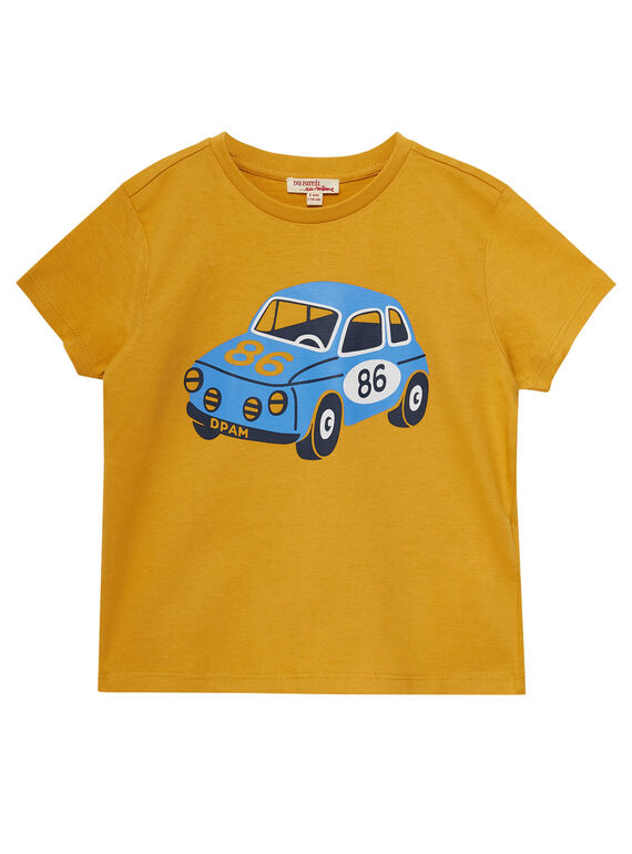 T-shirt mangas curtas amarelo milho menino estampado carro JOSOTI / 20S90281TMCB107