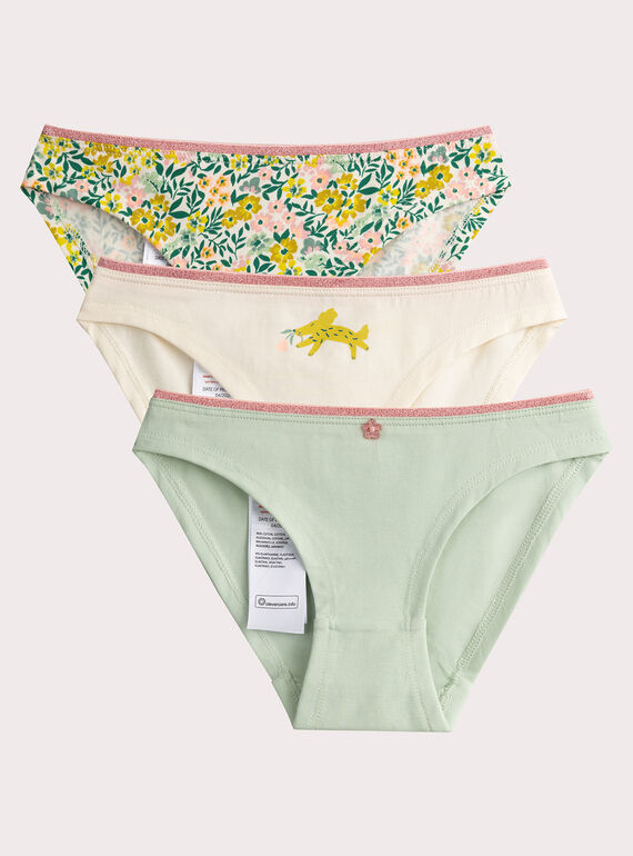 Conjunto de 3 calcinhas extravagantes para meninas  VEFALOTCHA / 24WH1183D5L003