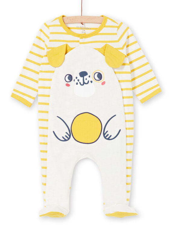 Babygro recém-nascido menino em jersey às riscas padrão cachorro LEGAGRECHI / 21SH1457GRE006