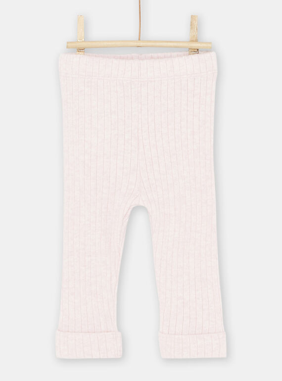 Leggings caneladas rosa mesclado bebé menina SYIJOLEGCO2 / 23WI09B1CALD314