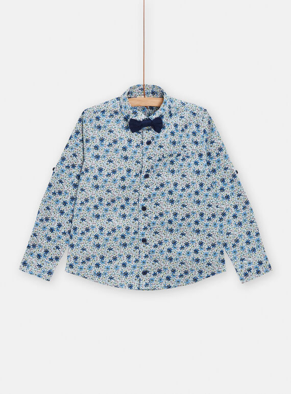 Camisa azul com estampado florido menino TOPOCHEM2 / 24S902M2CHM000