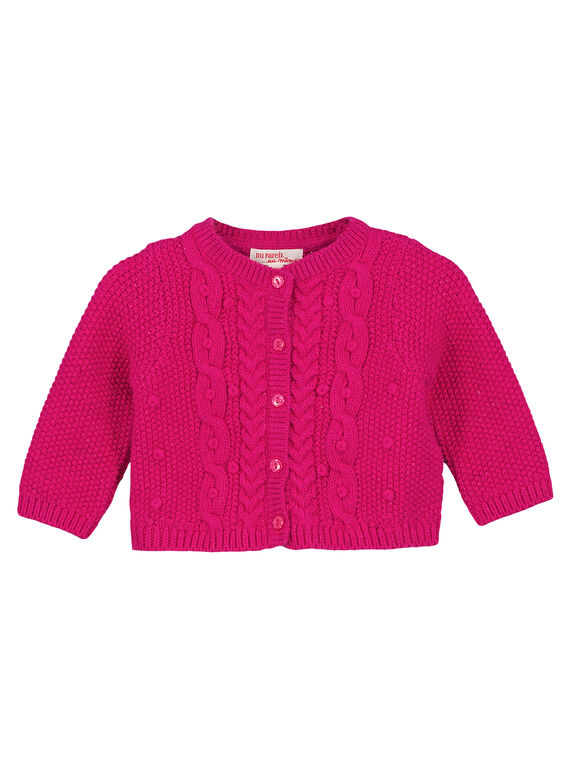 Cardigan em tricô com lurex menina GIVIOCAR1 / 19WG09R2CARD320