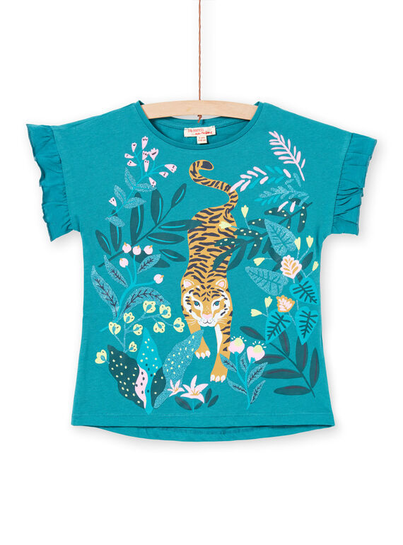 T-shirt azul-pato menina LAVERTI2 / 21S901Q1TMCG621