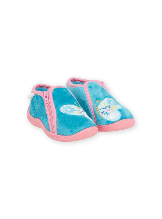 Botinhas azul-azur e rosa com padrão borboleta bebé menina NIPANTPAPILL / 22KK3723D0AC201
