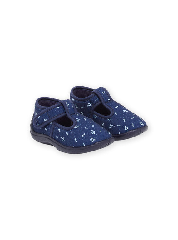 Pantufas formato salomé azul-marinho com estampado de peixes RUPANTSEA / 23KK3842D0A070