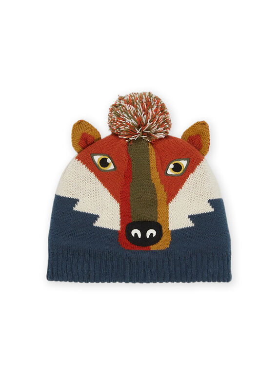 Gorro com estampado animal e recortes de orelhas PYOGROBON5 / 22WI02F3BON716