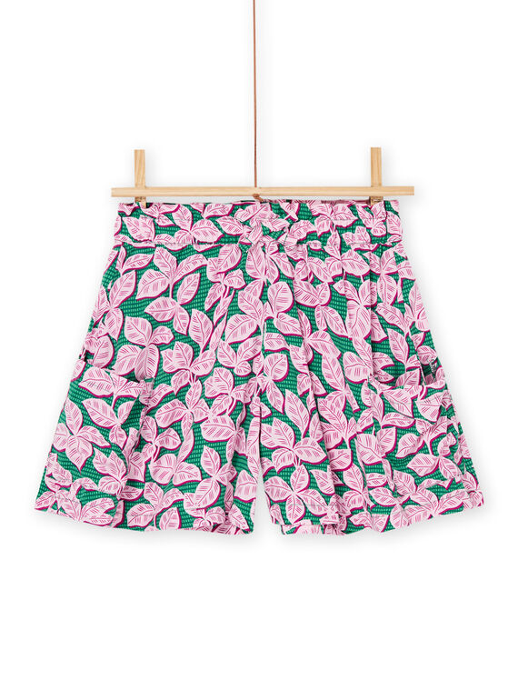 Calções verde e rosa com estampado de folhagem RAEXOSHORT1 / 23S901V1SHOG614