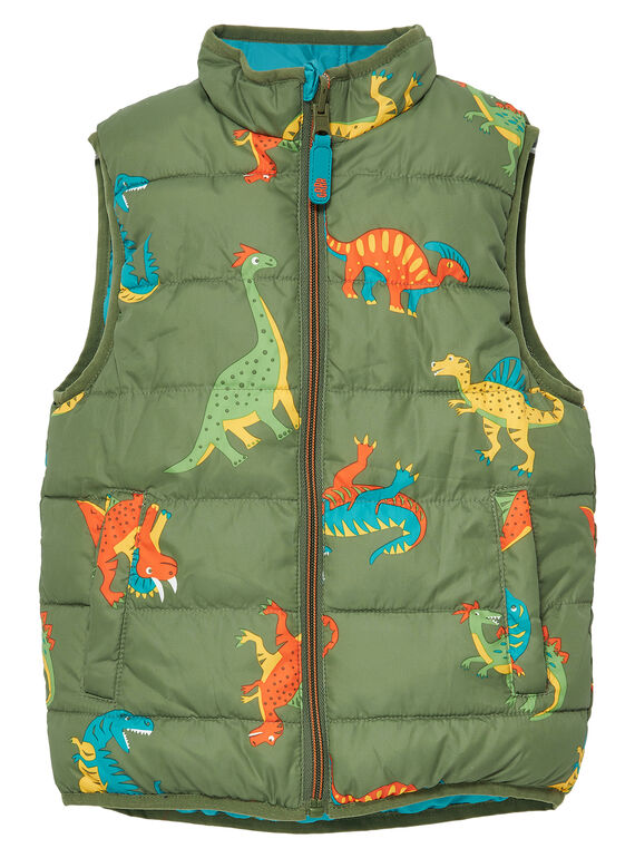 Blusão sem mangas reversível menino estampado dinossauro JOGROBLOU2EX / 20S902I7BLO604