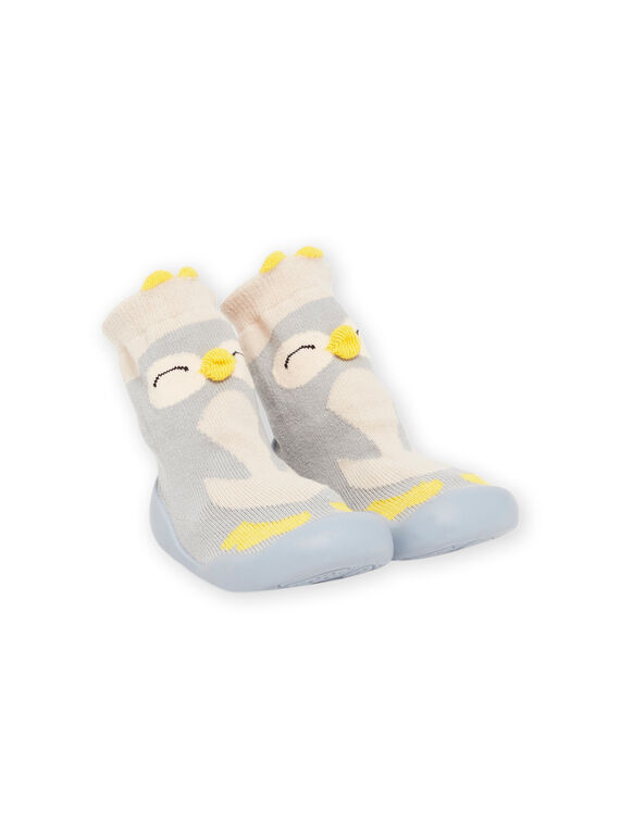 Pantufas-meia com estampado de pinguim e sola flexível PUCHO7PING / 22XK3845D08C218