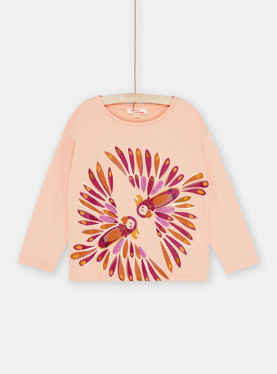 T-shirt rosa com animação periquitos SACOUTEE4 / 23W901L4TMLD329