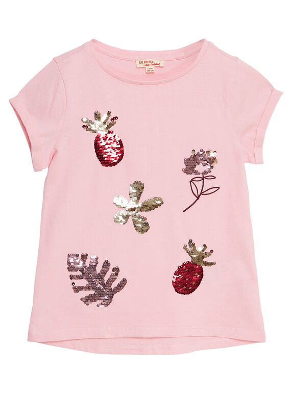 T-shirt de mangas curtas, sequins mágicos fruta e flor JADUTI1 / 20S901O1TMC321