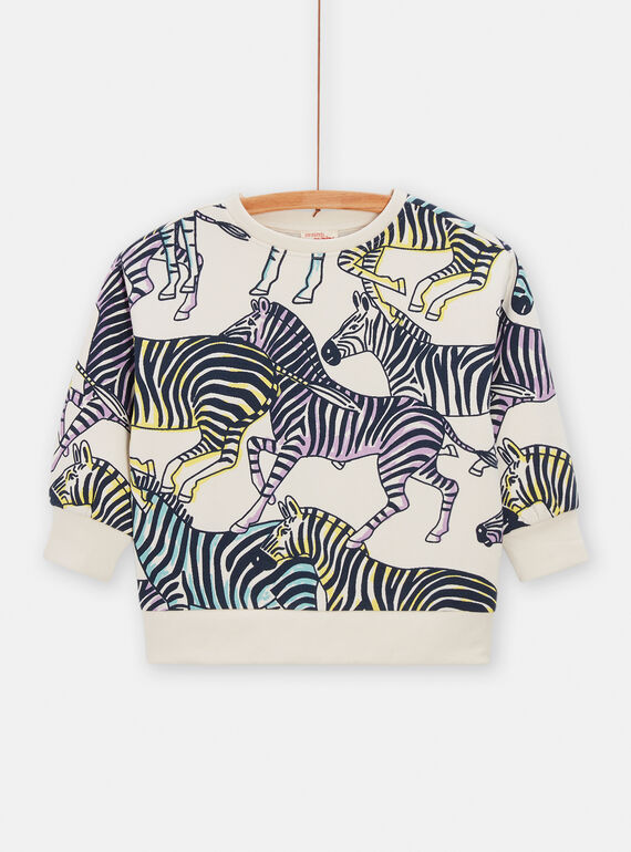 Sweat cru com estampado de zebra unissexo TOMIXSWE1 / 24S902Q3SWE003