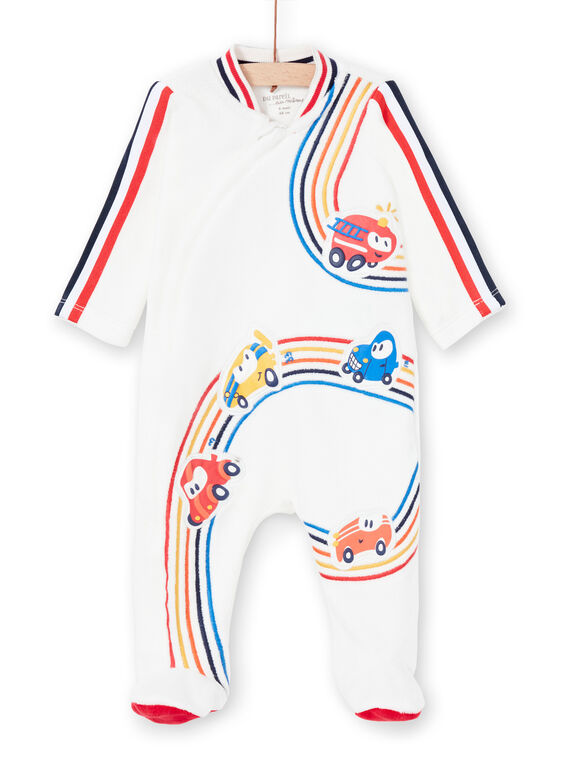 Babygro recém-nascido menino cru padrão pista de corridas LEGAGREHA / 21SH1453GRE001