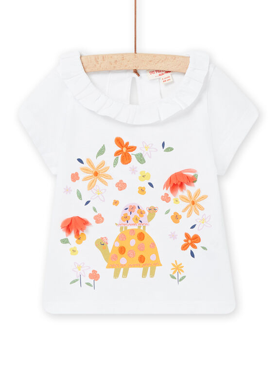 T-shirt branco bebé menina NIHOBRA / 22SG09T1BRA000