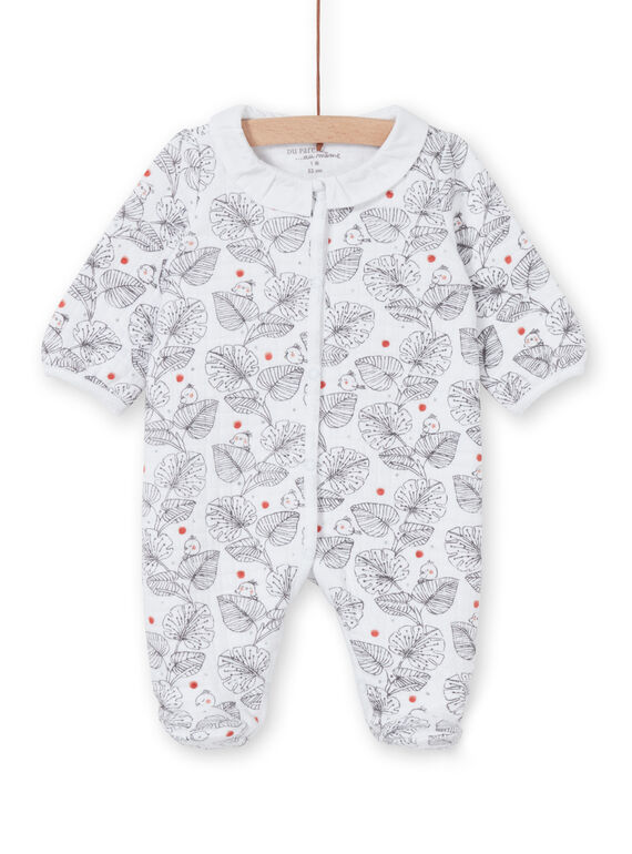 Babygro branco e preto estampado folhas LOU1GRE1 / 21SF03H1GRE000