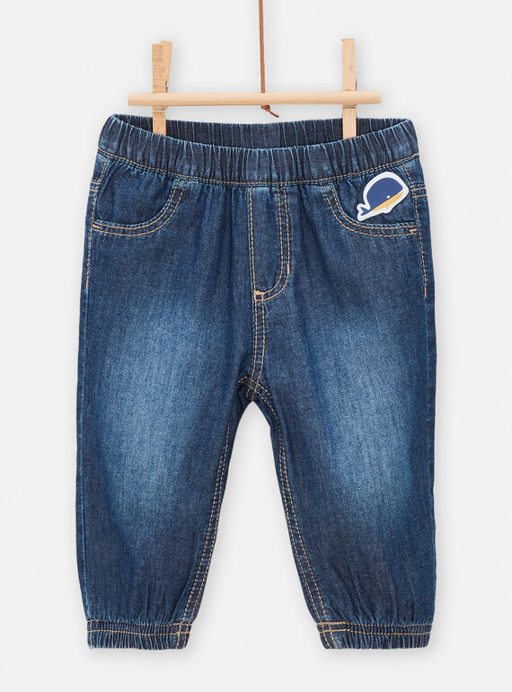 Calças de ganga denim-médio para bebé menino TUJOJEAN2 / 24SG1082JEAP274