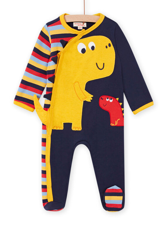 Babygro azul-noite às riscas padrão dinossauros bebé menino MEGAGREDIN / 21WH1432GREC205