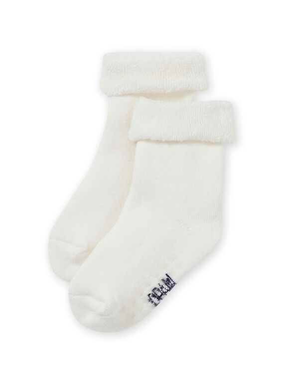 Meias lisas esbranquiçado malha bouclette bebé menina MYIESSOQB1 / 21WI09E5SOQA001