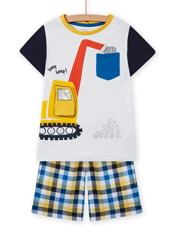 Conjunto pijama calções com estampado de escavadora menino MEGOPYCTRA / 21WH1234PYJ000