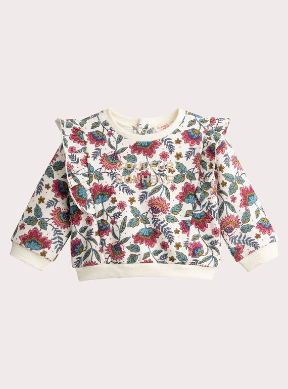 Camisola com estampa floral para menina  VIKLISWE / 24WG0941SWE001