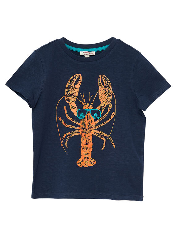 T-shirt menino mangas curtas azul-marinho lagosta  JOJOTI6 / 20S90243D31705
